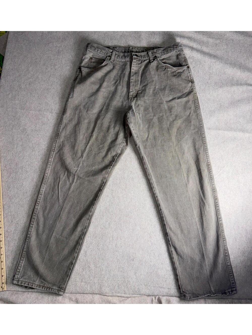 Vintage Wrangler Jeans Mens 38x32 Gray Straight Leg Made in USA 90s